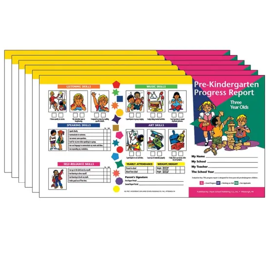 Pre-Kindergarten Progress Report (3 year olds), 10 Per Pack, 6 Packs {1}