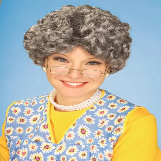 Burnett Mama Old Lady Adult Grey Costume Wig {1}