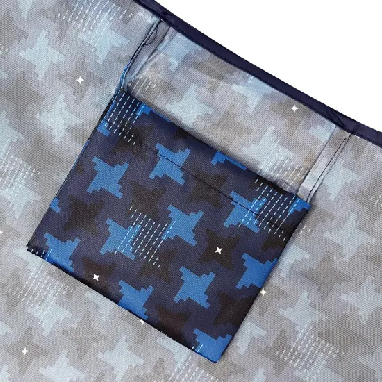 Wrapables Medium Foldable Tote Nylon Reusable Grocery Bag (Set of 2), Ninja Stars {6}