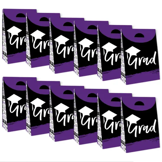 Big Dot of Happiness Purple Grad - Best is Yet to Come - Purple Graduation Gift Favor Bags - Party Goodie Boxes - Set of 12 {6}