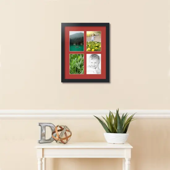 ArtToFrames Collage Photo Picture Frame with 4 - 5x7 inch Openings, Framed in Black with Over 62 Mat Color Options and Regular Glass (CSM-3926-3) {2}