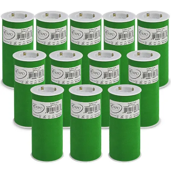 Pack of 12 Premium Matte Tulle Spool of 6-inch X 25 Yards Emerald {1}