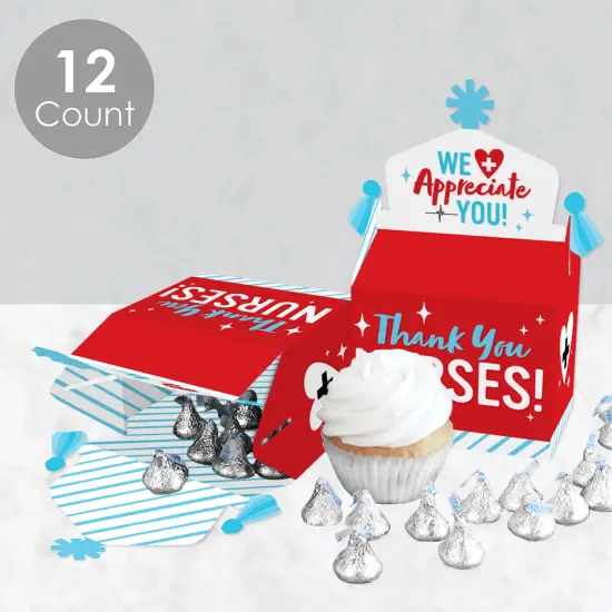 Thank You Nurses - Treat Box Party Favors - Nurse Appreciation Week Goodie Gable Boxes - Set of 12 {4}
