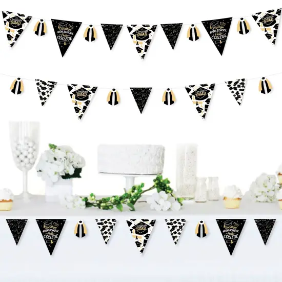 Big Dot of Happiness 30 Piece Hello College - Graduation Party Pennant Triangle Banner {6}