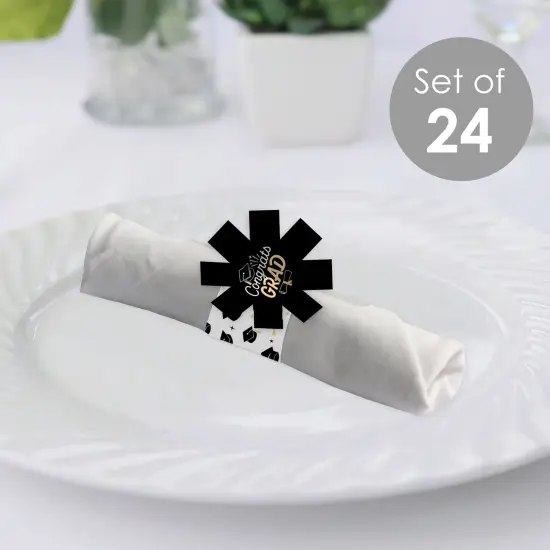 Big Dot of Happiness Goodbye High School, Hello College - Graduation Party Paper Napkin Holder - Napkin Rings - Set of 24 {3}