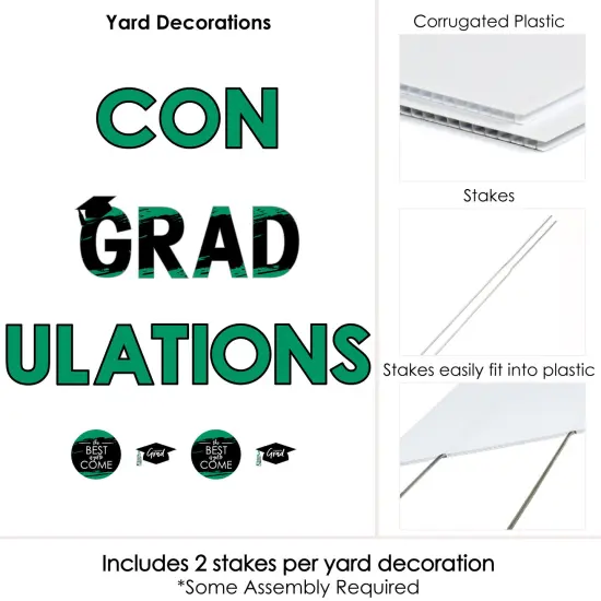 Big Dot of Happiness Green Graduation Party Yard Signs - Outdoor Lawn Decorations - ConGRADulations {6}