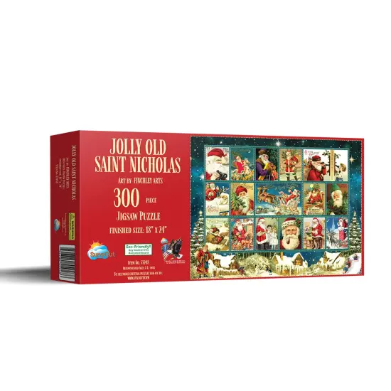 Sunsout Jolly Old Saint Nicholas 300 pc Christmas Jigsaw Puzzle 55948 {3}