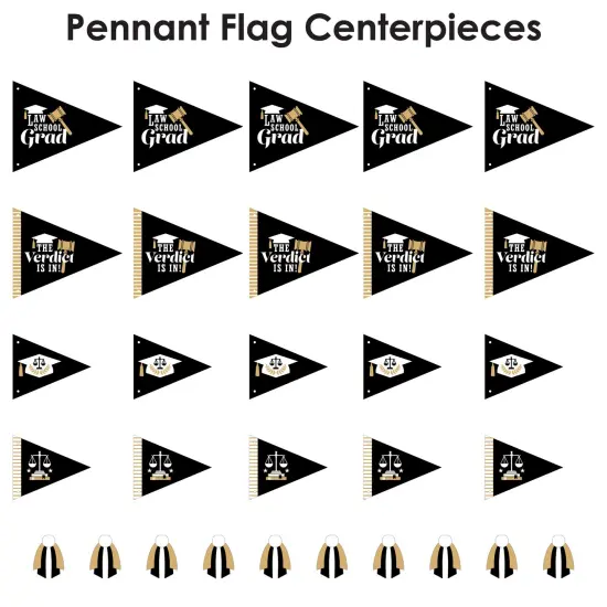 Big Dot of Happiness Law School Grad - Triangle Future Lawyer Graduation Party Photo Props - Pennant Flag Centerpieces - Set of 20 {7}