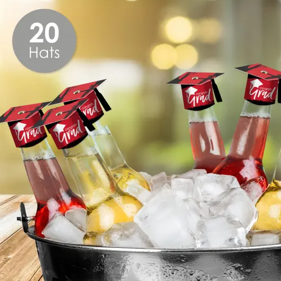 Big Dot of Happiness Red Grad - Best is Yet to Come - DIY Grad Cap Red Graduation Party Bottle Topper Decorations - Set of 20 {3}