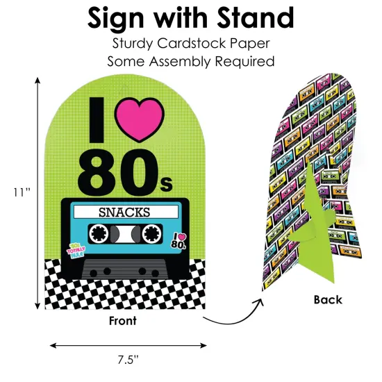 Big Dot of Happiness 80&rsquo;s Retro - DIY Totally 1980s Party Signs - Snack Bar Decorations Kit - 50 Pieces {6}