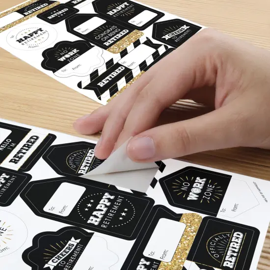 Big Dot of Happiness Happy Retirement - Assorted Retirement Party Gift Tag Labels - To and From Stickers - 12 Sheets - 120 Stickers {6}