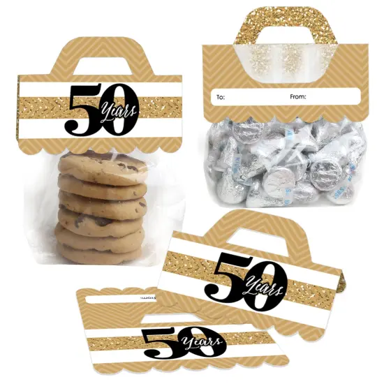 Big Dot of Happiness We Still Do 50th Wedding Anniversary - DIY Anniversary Party Clear Goodie Favor Bag Labels - Candy Bags with Toppers - Set of 24 {1}
