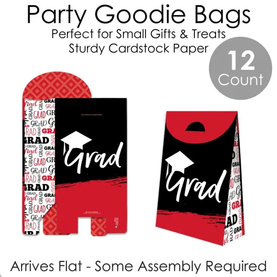 Big Dot of Happiness Red Grad - Best is Yet to Come - Red Graduation Gift Favor Bags - Party Goodie Boxes - Set of 12 {7}