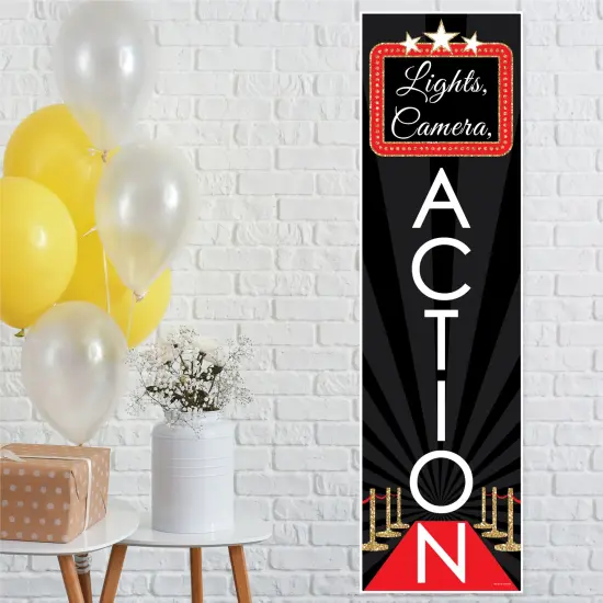 Big Dot of Happiness Red Carpet - Movie Night Party Front Door Decoration - Vertical Banner {1}