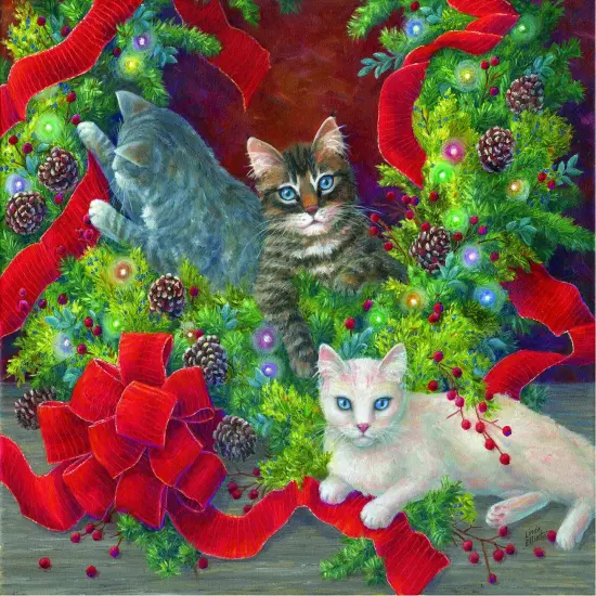 Sunsout The Unmaking of the Wreath 550 pc Christmas Jigsaw Puzzle 31618 {1}