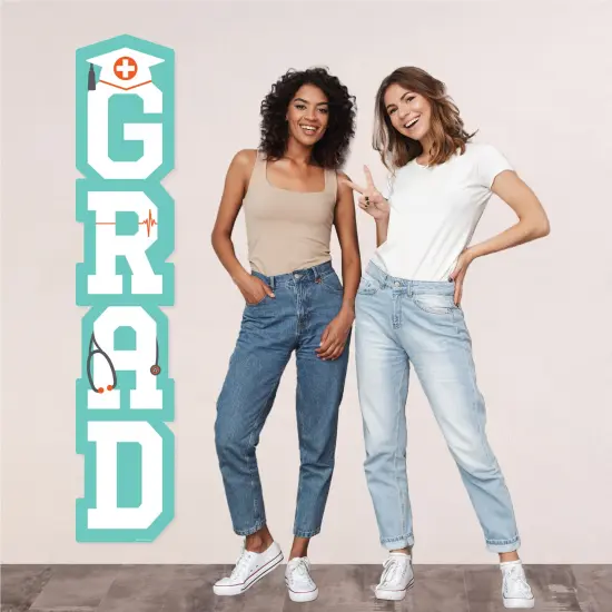 Big Dot of Happiness Medical School Graduation Banner - Vertical Shaped Banner Decorations {6}