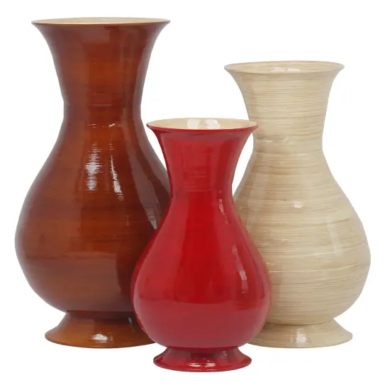 Tall Modern Decorative Floor Vase: Handmade, Natural Bamboo Finish, Contemporary Home D&eacute;cor, Handcrafted Bamboo, Elegant Interior Design, Bamboo Craftsmanship, Statement Piece for Modern Spaces {4}