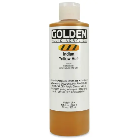 Golden Fluid Acrylics - Indian Yellow Historical Hue, 8 oz bottle {1}