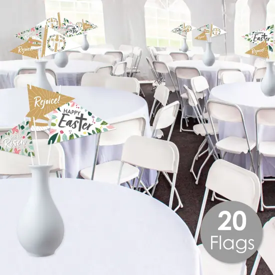 Big Dot of Happiness Religious Easter - Triangle Christian Holiday Party Photo Props - Pennant Flag Centerpieces - Set of 20 {3}