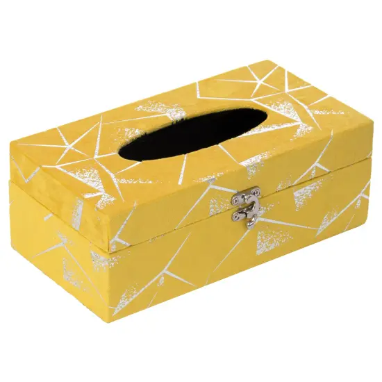 Velvet Modern Paper Facial Tissue Box Holder Yellow {9}