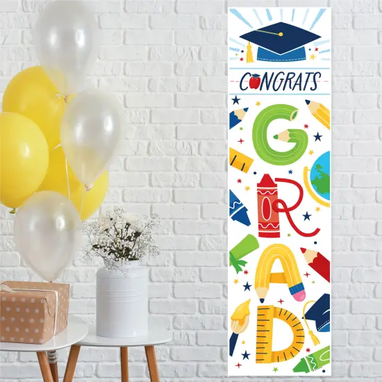 Big Dot of Happiness Elementary Graduation Party Door Decoration - Vertical Banner {1}