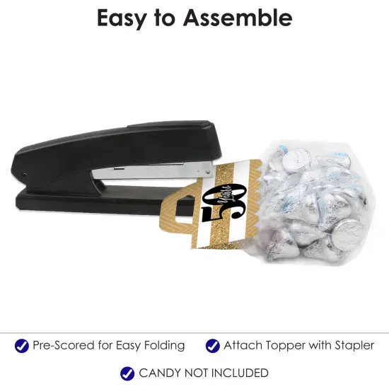 Big Dot of Happiness We Still Do 50th Wedding Anniversary - DIY Anniversary Party Clear Goodie Favor Bag Labels - Candy Bags with Toppers - Set of 24 {6}