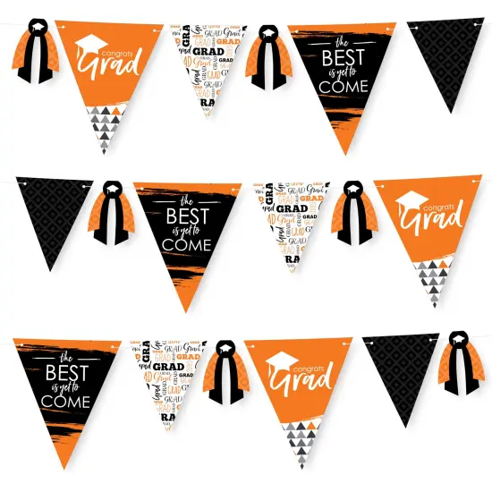Big Dot of Happiness 30 Piece Orange Graduation Party Pennant Triangle Banner {1}