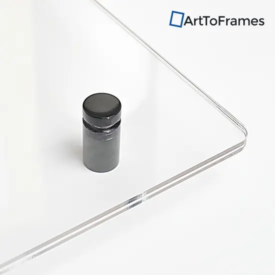 ArtToFrames 24x24 inches Floating Acrylic Frame (Full Frame is 28x28) with Choice of Chrome, Gold, Satin, White or Black Standoff Hardware {3}