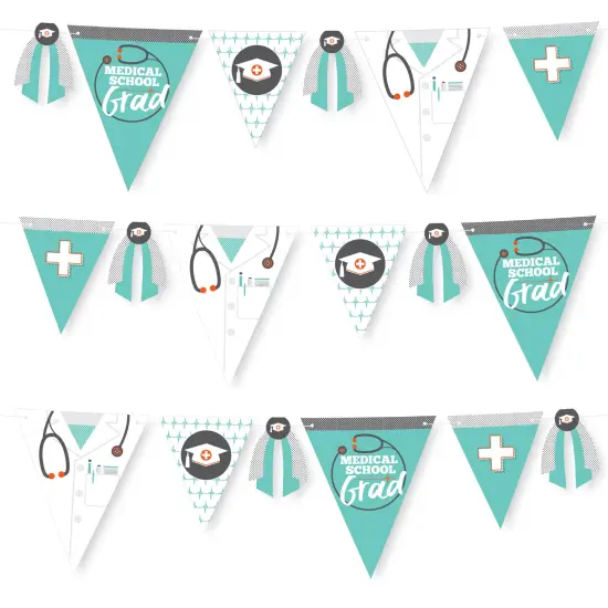 Big Dot of Happiness 30 Piece Medical School Graduation Party Pennant Triangle Banner {1}