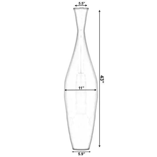 Tall 43 Inch Modern Bamboo Narrow Trumpet Floor Vase - Elegant Home Decoration, Modern Accent Piece, Living Room Decor, Handcrafted Bamboo Art, Contemporary Interior Design, Unique Tall Vase Silver Large {4}