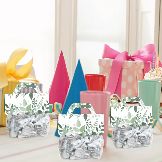 Big Dot of Happiness Boho Botanical - DIY Greenery Party Clear Goodie Favor Bag Labels - Candy Bags with Toppers - Set of 24 {7}