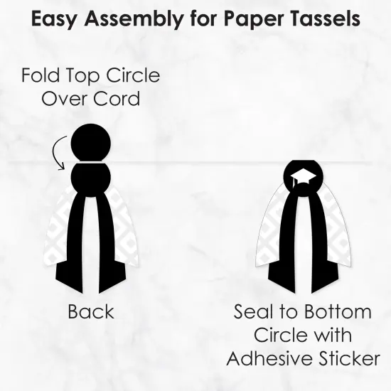 Big Dot of Happiness 30 Piece Black and White Graduation Party Pennant Triangle Banner {7}