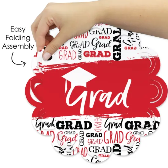 Big Dot of Happiness Red Grad - Best is Yet to Come - Red Graduation Party Round Table Decorations - Paper Chargers - Place Setting For 12 {6}