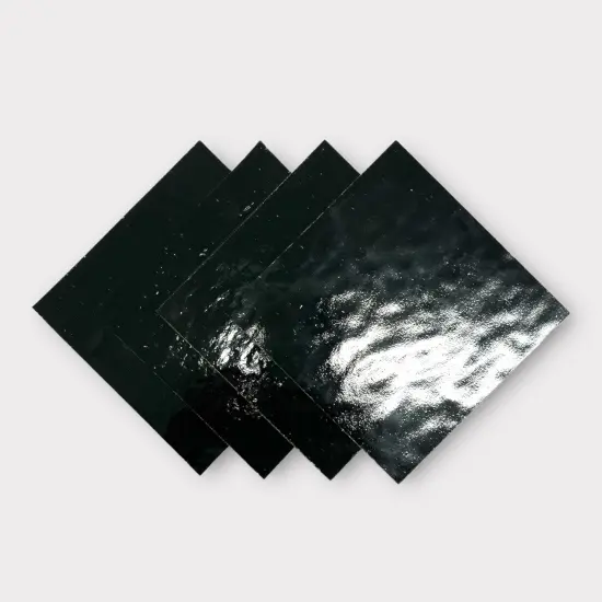 Black Opaque COE 96 Fusible Glass Sheets / Mosaic Squares - 4 Pack {2}