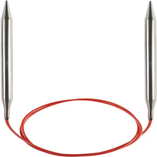 FBA_CG-7040-1 Red Lace Circular 40-Inch (102Cm) Stainless Steel Knitting Needle; Size US 1 (2.25Mm) 7040-1, Silver {4}