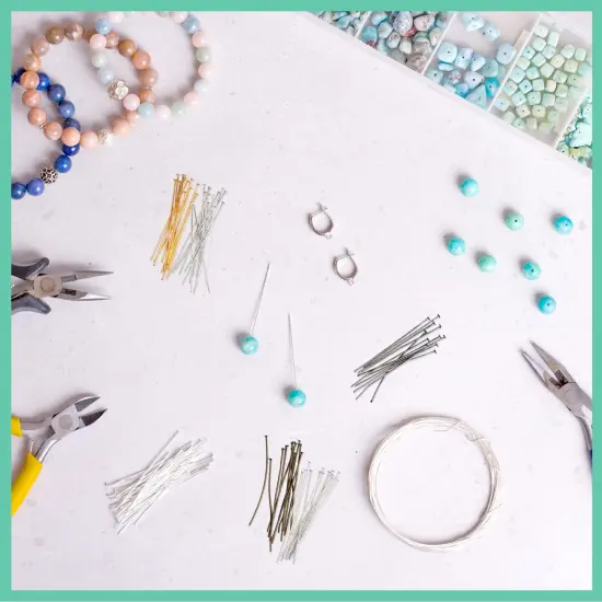 500 PCS Flat Head Pins for Jewelry Making 2 Inch Straight Head Pins Metal End Headpins DIY Head Pin Findings with Plastic Box for Craft Earring Bracelet Necklace Pendant Supplies (Mixed Colored) {3}