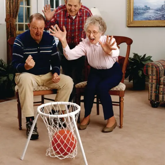 S&S Worldwide Lightweight, Portable Floor Basketball with Ball. {3}