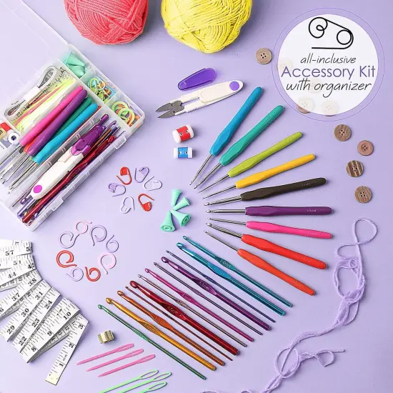 Crochet Kit for Beginners Adults, Crochet Kits for Beginner, Learn to Crochet Set, Crocheting Kit, 1500 Yards Crochet Yarn, Crochet Hook Set, Crochet Accessories and Supplies {5}