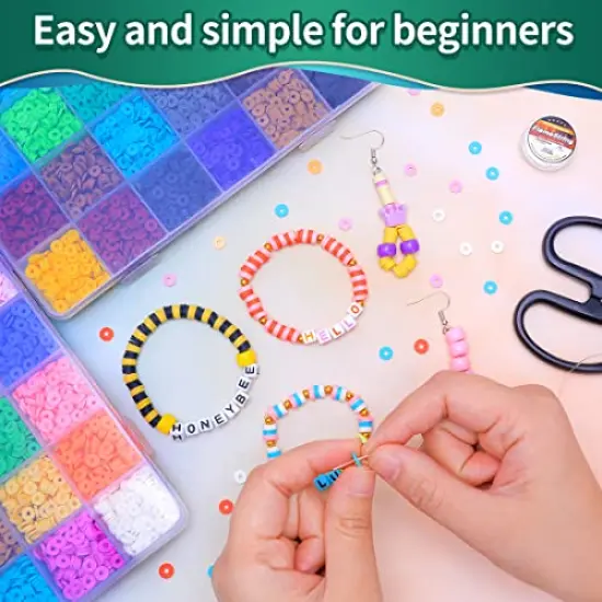 6000+ Multi-Colored Clay Beads Kit, Clay Beads for Bracelet Making, Clay Beads for Jewelry Making. {3}