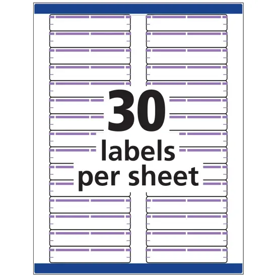 Avery TrueBlock File Folder Labels, 2/3" x 3-7/16", 750 Printable Labels, White/Purple (5666) {5}