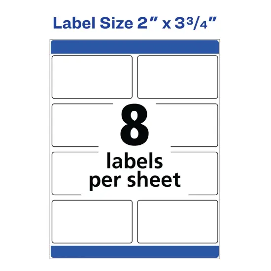 Avery Shipping Labels with Sure Feed for Color Laser Printers, Print-to-the-Edge, 2" x 3-3/4", 200 White Labels (6873) {5}