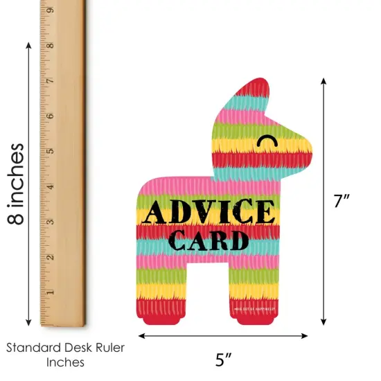 Big Dot of Happiness Let's Fiesta - Pinata Wish Card Fiesta Baby Shower or Bachelorette Party Activities - Shaped Advice Cards Game -Set of 20 {6}