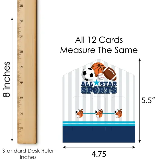 Big Dot of Happiness Go, Fight, Win - Sports - Baby Shower or Birthday Party Game Pickle Cards - Pull Tabs 3-in-a-Row - Set of 12 {7}