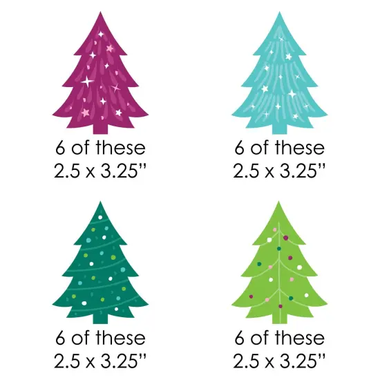 Big Dot of Happiness Merry and Bright Trees - DIY Shaped Colorful Whimsical Christmas Party Cut-Outs - 24 Count {3}