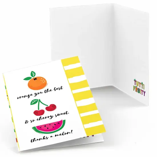 Big Dot of Happiness Tutti Fruity - Frutti Summer Baby Shower or Birthday Party Thank You Cards (8 count) {1}