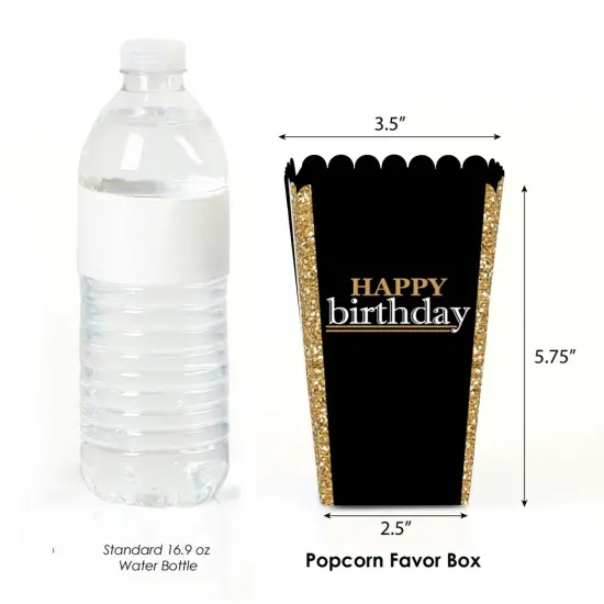 Big Dot of Happiness Adult Happy Birthday - Gold - Birthday Party Favor Popcorn Treat Boxes - Set of 12 {3}