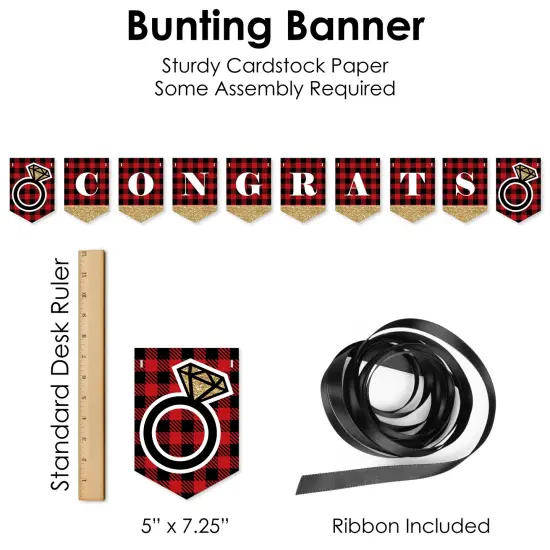 Big Dot of Happiness Flannel Fling Before The Ring - Buffalo Plaid Bachelorette Party Supplies Decoration Kit - Decor Galore Party Pack - 51 Pieces {7}