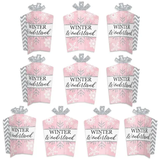 Big Dot of Happiness Pink Winter Wonderland - Table Decor - Holiday Snowflake Birthday Party and Baby Shower Fold and Flare Centerpieces - 10 Count {1}