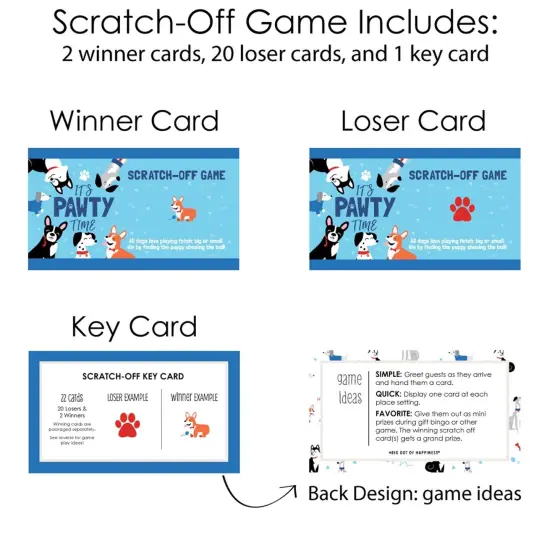 Big Dot of Happiness Pawty Like a Puppy - Dog Baby Shower or Birthday Party Game Scratch Off Cards - 22 Count {6}