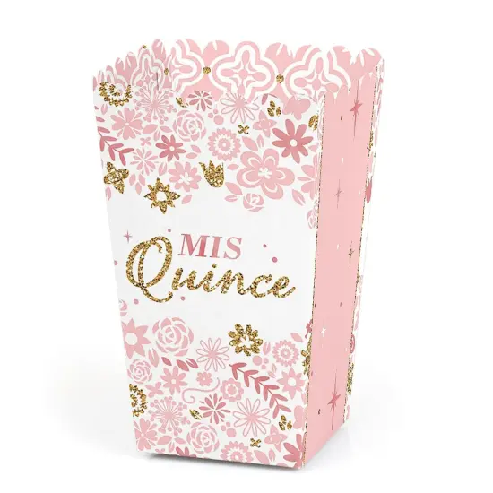 Big Dot of Happiness Mis Quince Anos - Quinceanera Sweet 15 Birthday Party Favor Popcorn Treat Boxes - Set of 12 {1}
